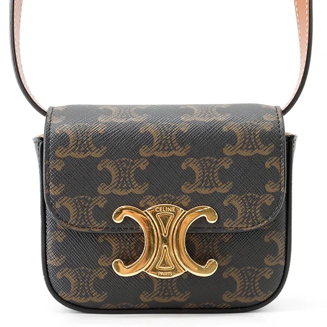 Celine Mini Claude Triomphe Shoulder Tan10I512DQB.04LU PVC Leather in Leather from GALLERY RARE