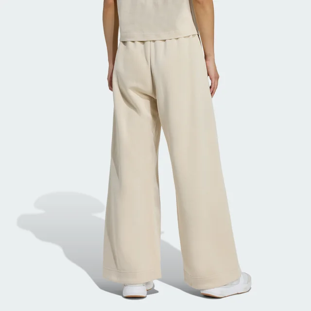 Adidas ALL SZN Fleece Loose Wide-Leg Pants in Beige, photo 2 of 6 from adidas (US)