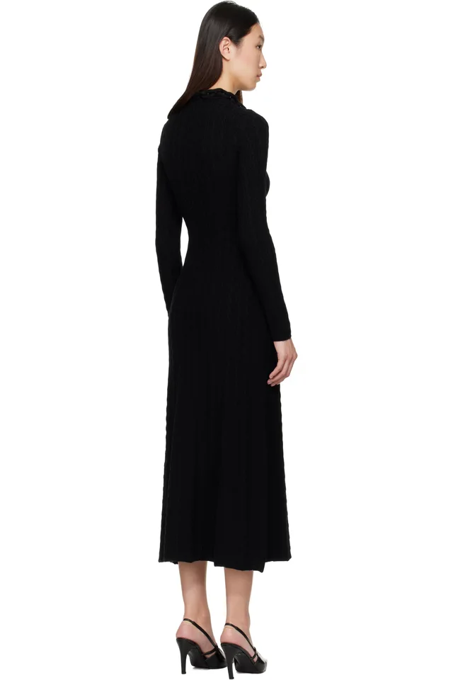 Rabanne Black Wool Maxi Dress, photo 3 of 4 from SSENSE