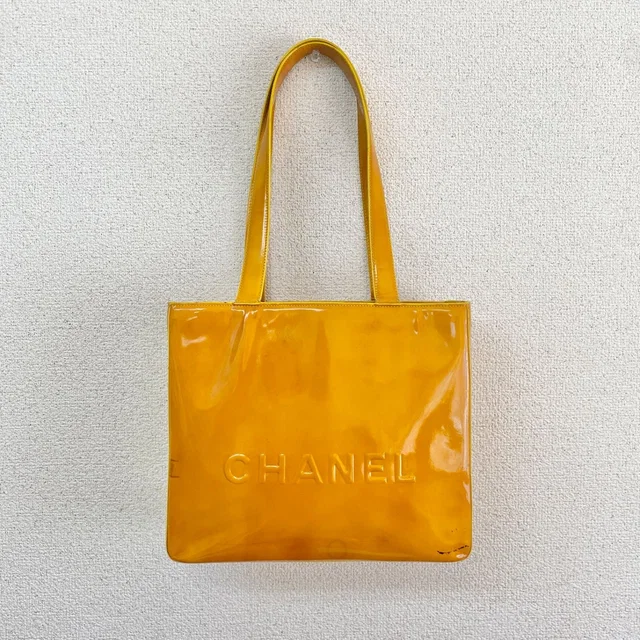 Chanel Tote Bag Vintage Patent Yellow in Yellow Patent leather from The Reluxe