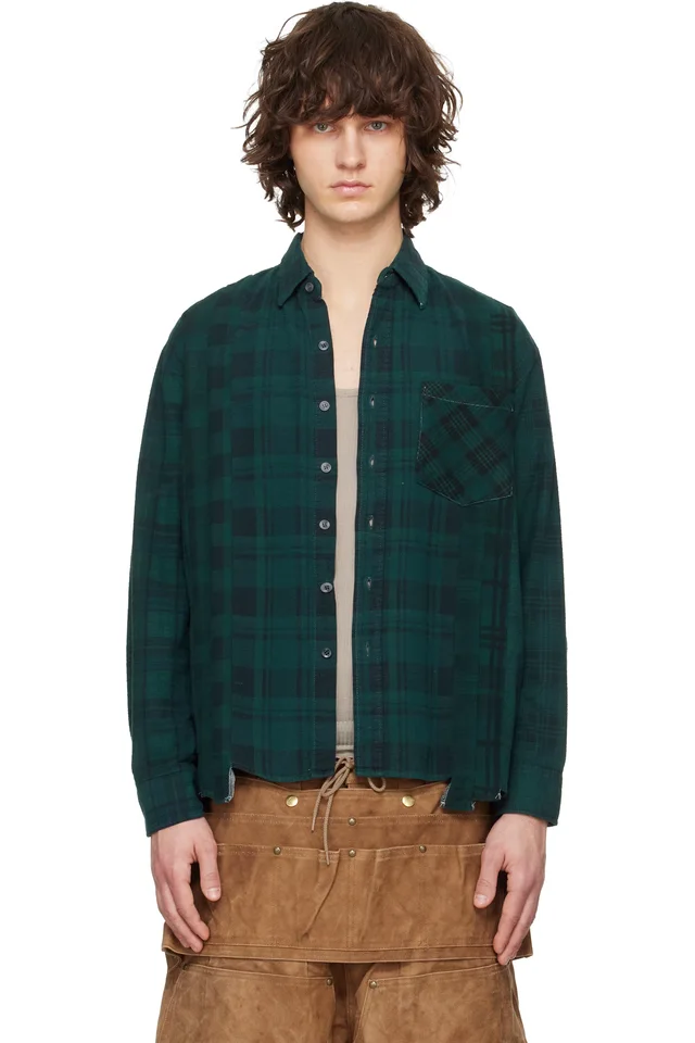 Green Flannel 7 Cuts Shirt, image 1 of 1 from SSENSE