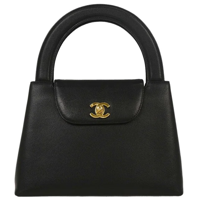 Chanel 1997-1999 Black Caviar Handbag in Black Caviar leather from AMORE Vintage Tokyo