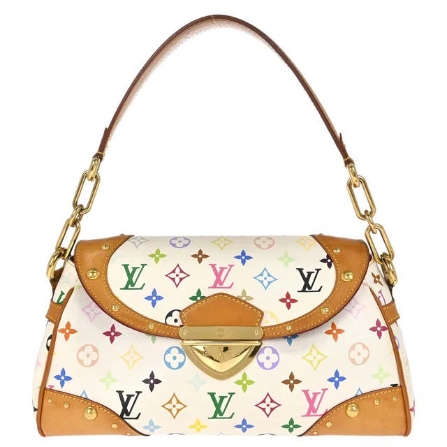 Louis Vuitton 2008 White Monogram Multicolor Beverly MM Handbag M40203 in White Canvas from AMORE Vintage Tokyo