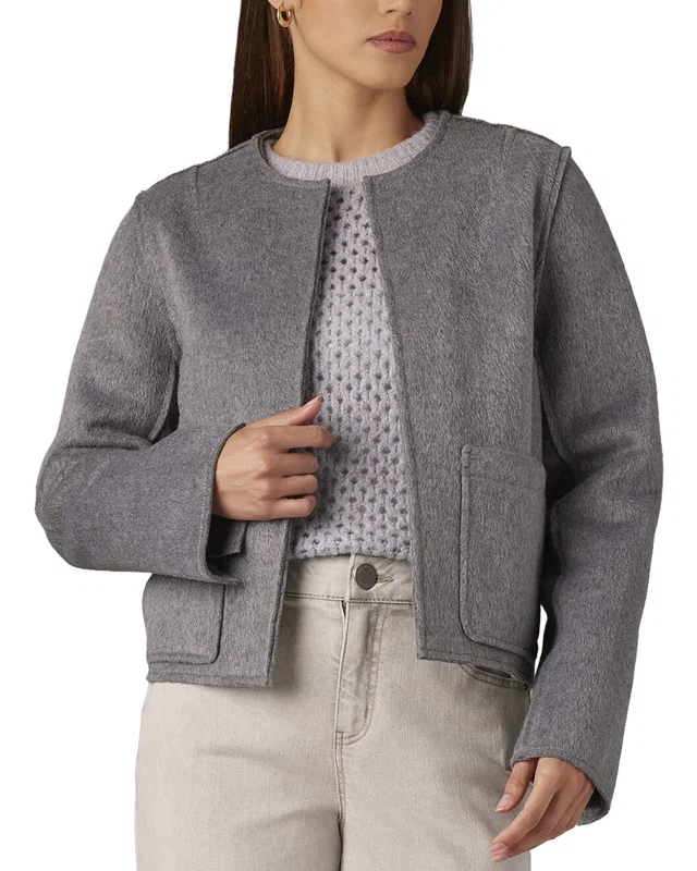 WIT & WISDOM Wool-Blend Crop Coat, image 1 of 1 from Rue La La
