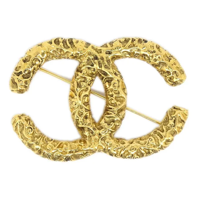 Chanel 1993 Florentine CC Brooch Large from AMORE Vintage Tokyo