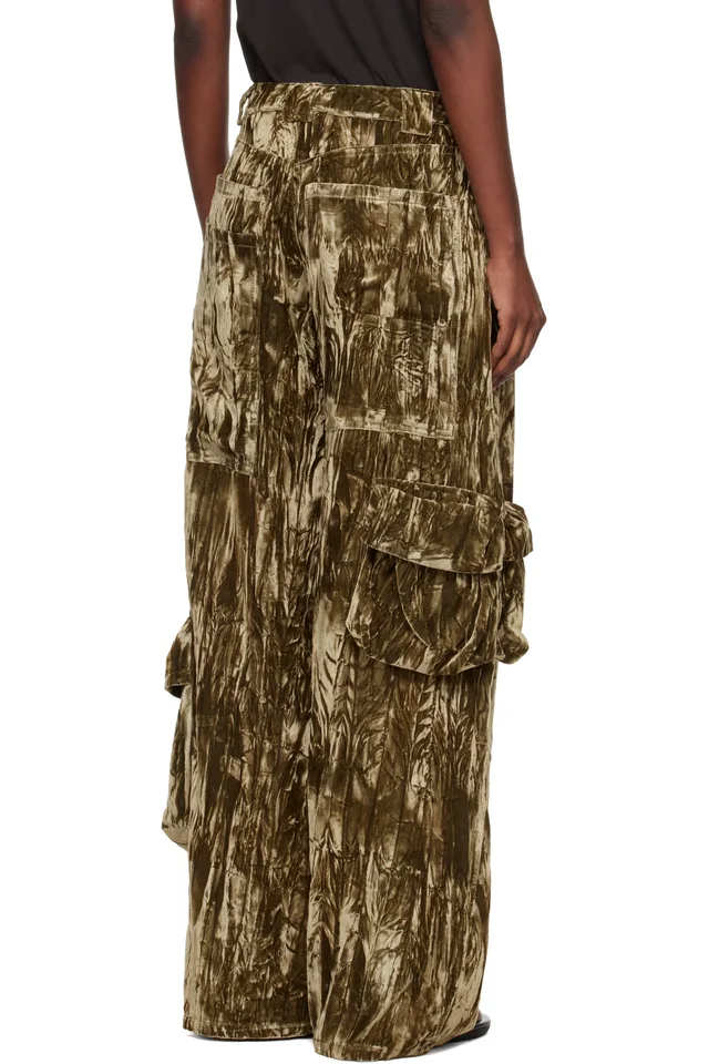 Collina Strada Khaki Velvet Lawn Cargo Pant, photo 3 of 4 from SSENSE