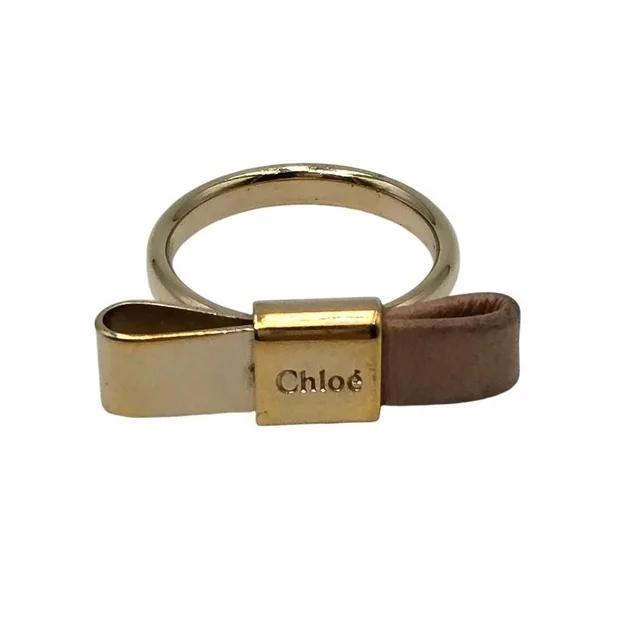 Chloé Women's Ring - Gold/Tan in brown|gold|neutral from Depop, photo 1 of 1