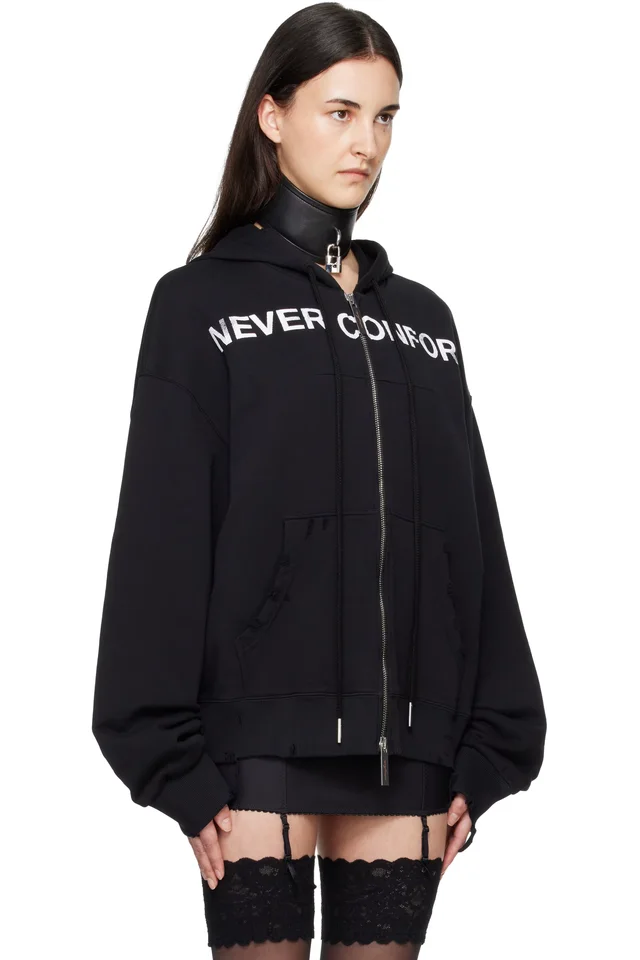 MATIÈRES FÉCALES Black 'Never Conform' Hoodie, photo 2 of 4 from SSENSE