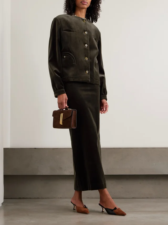 BLAZÉ MILANO Jealousy Gliss Bolero cotton-velvet jacket in Brown, photo 2 of 2 from NET-A-PORTER (Canada)
