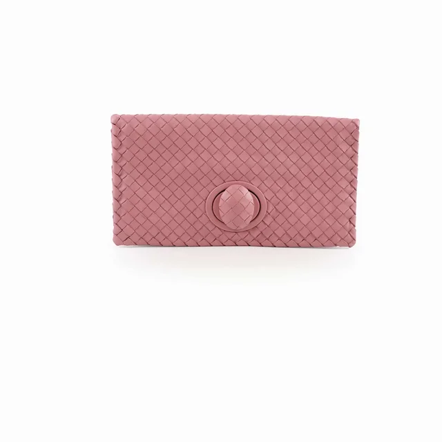 Bottega Veneta Woven Clutch Dusty Pink in Pink Woven leather from The Purse Affair