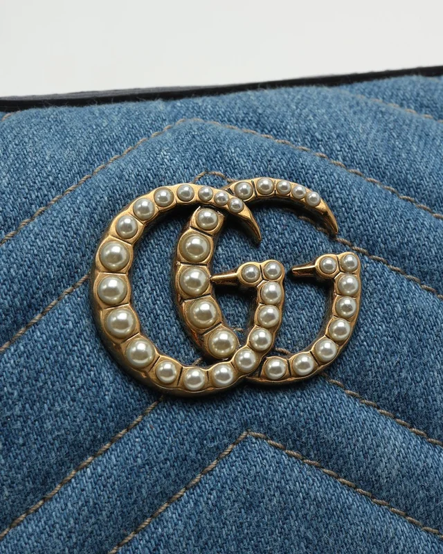 Gucci GG Marmont Denim Pouch in Denim from A Retro Tale, photo 5 of 6