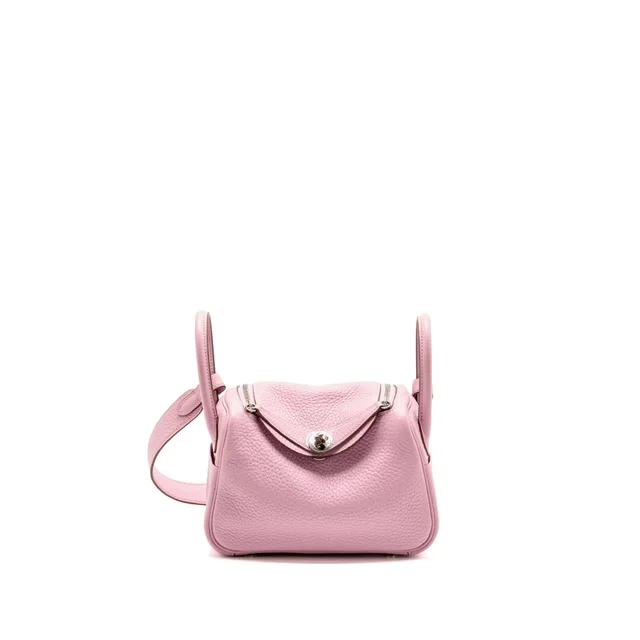 Hermès Mini Lindy Clemence mauve sylvestre SHW stamp Z in Clemence leather from EMIER