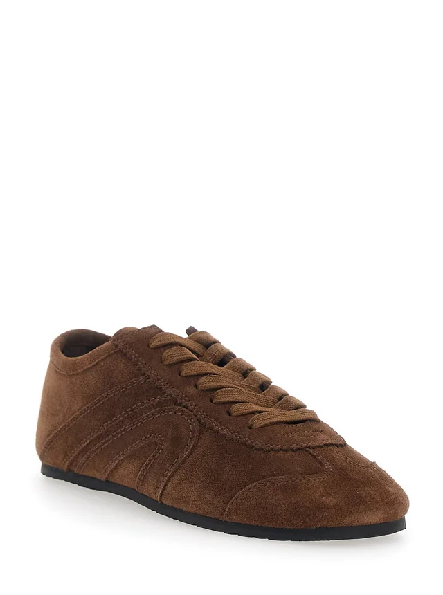 JEFFREY CAMPBELL Brown 'Aleta' Sneakers with Leather Upper and Rubber Sole for Women in Brown, photo 4 of 8 from Gaudenzi Boutique