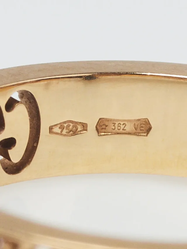 Gucci 18K Yellow Gold Diamond Icon Stardust Thin Band Ring Size 5.75 in Yellow from Yoogis, photo 2 of 2