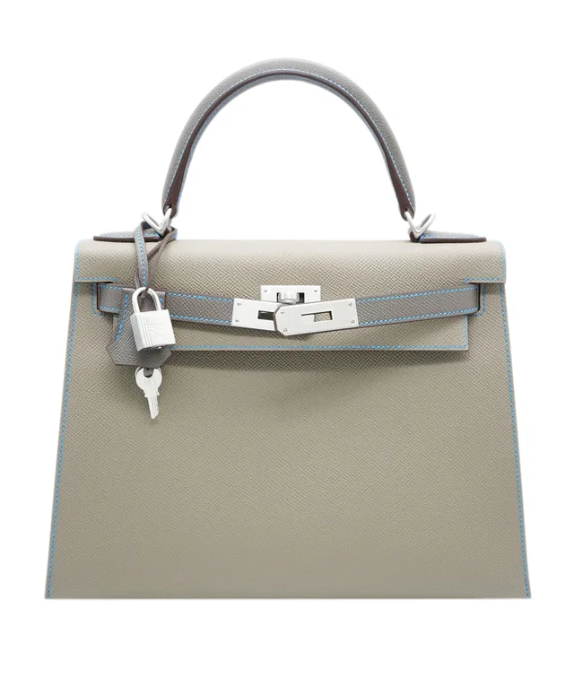 Hermès Kelly 28 Sellier HSS Etoupe (Blue Stitch) Epsom BPHW in Taupe Epsom leather from Luxury Promise