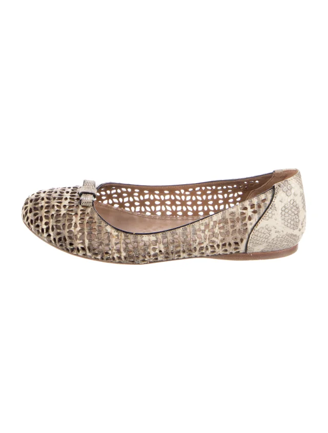 Alaïa Leather Animal Print Ballet Flats in Leather from The RealReal