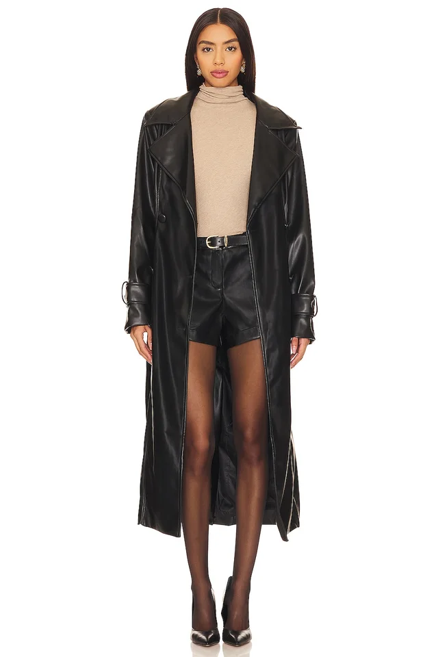 SNDYS Wendy Faux Leather Shorts in Black, photo 4 of 4 from REVOLVE (Canada)