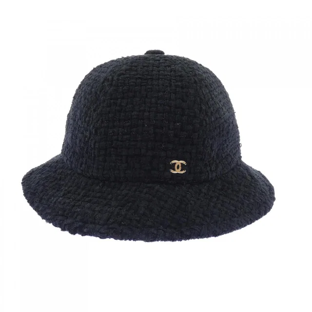 Chanel Hat Black in Black Silk from The Reluxe
