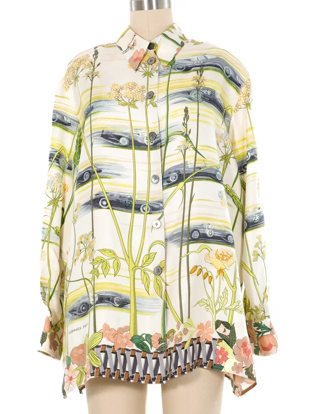 Hermès Les Bolides Silk Top in Silk from Arcade Vintage