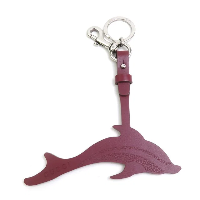 Gucci Key Ring Charm Dolphin Key Holder in Leather from The Reluxe