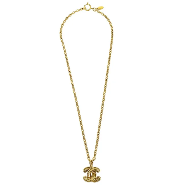 Chanel Quilted CC Chain Necklace 3858 from AMORE Vintage Tokyo