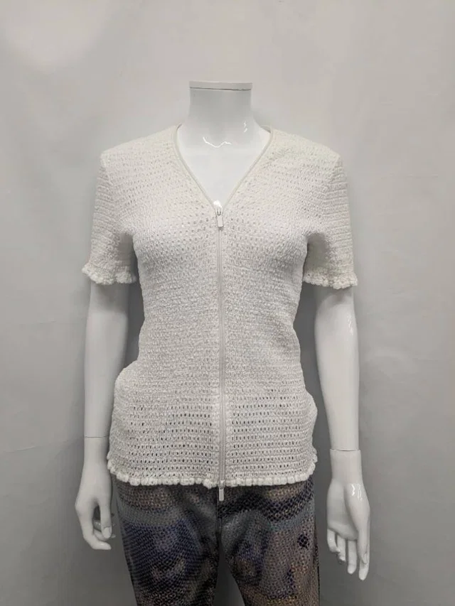 Proenza Schouler Crochet Zip Cap Sleeve Blouse White Size: S in White Cotton from Oxfam Online Shop
