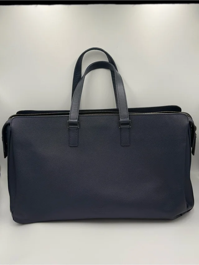 Valentino Garavani Vintage Navy Blue Leather Tote in silver|blue|gray Leather from Poshmark