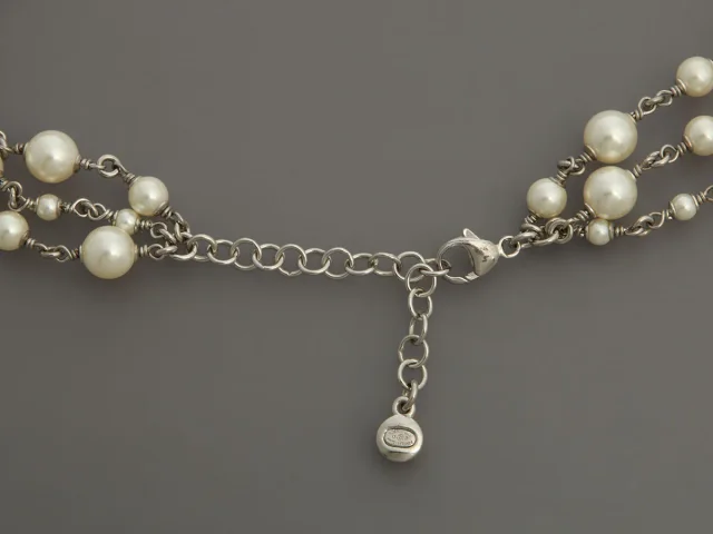 Chanel Crystal Bow Multi-Strand Pearl Necklace from Ann's Fabulous Finds, photo 4 of 5