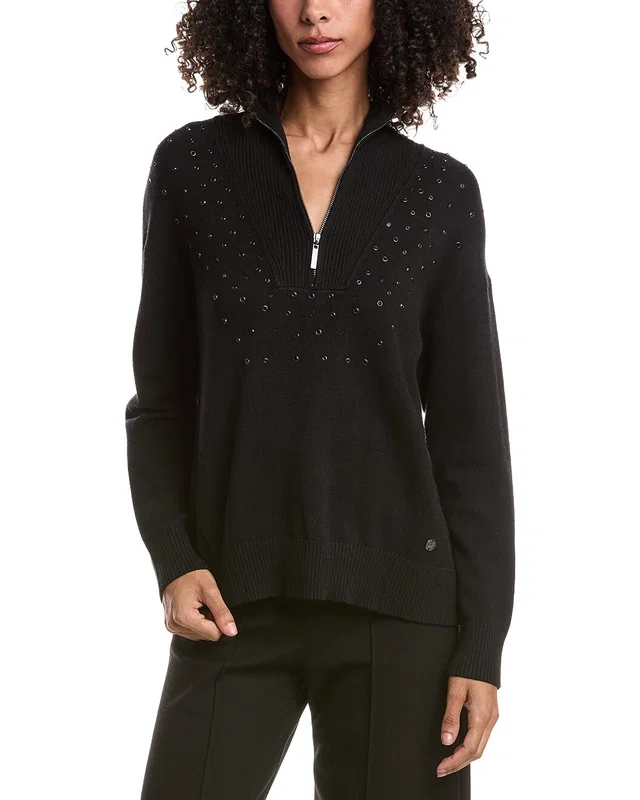 Joseph Ribkoff 1/2-Zip Embellished Pullover, image 1 of 1 from Rue La La