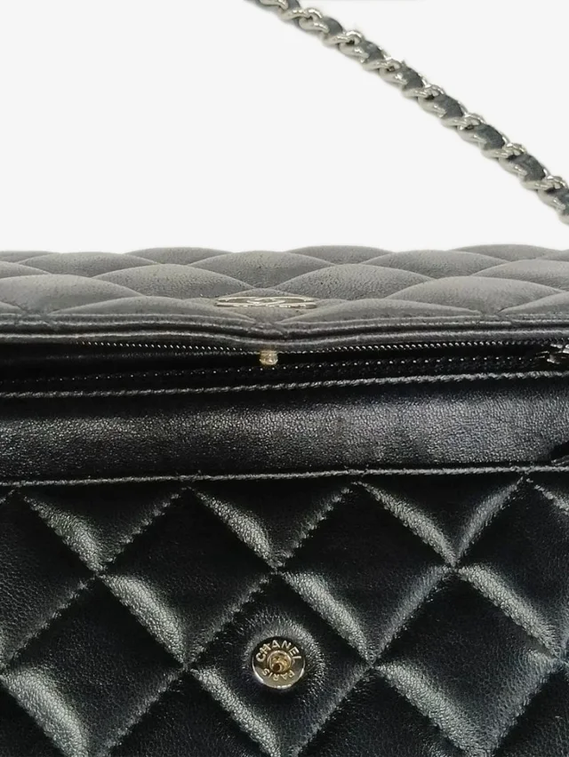 Chanel Black 2018 lambskin quilted Wallet On Chain in Black Lambskin from Sign of the Times, photo 12 of 16
