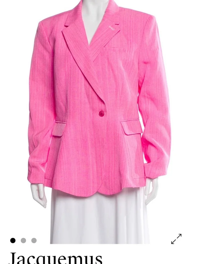 Jacquemus Hot Pink Tailored Women's Blazer in pink Woven leather from Poshmark