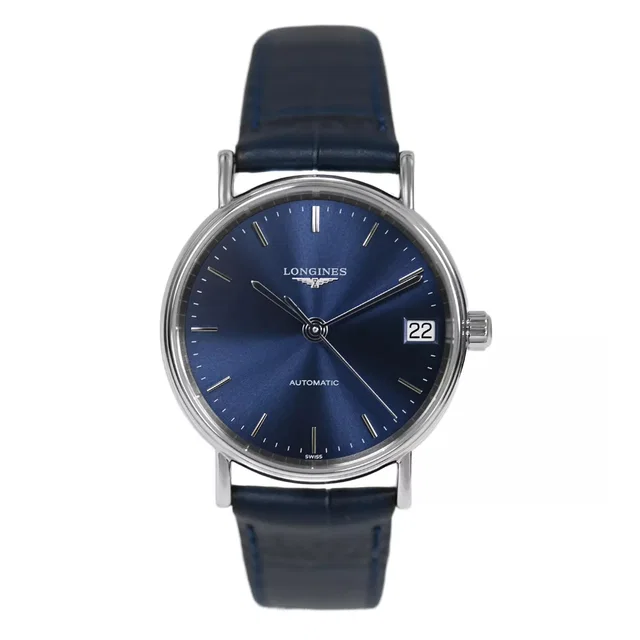Longines Presence Automatic Blue Dial Ladies Watch L4.322.4.92.2 in silver|blue|gray Leather from Jomashop.com