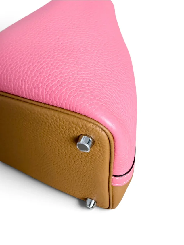 Hermès Rose Azalee Sesame Clemence Casaque Picotin Lock 18 in Pink Clemence leather from Season 2 Consign, photo 8 of 9