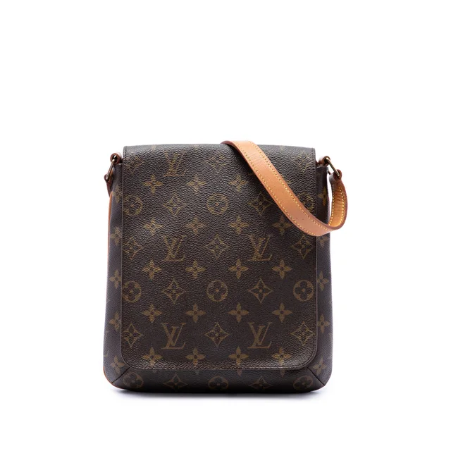 Brown Louis Vuitton Monogram Musette Salsa PM Short Strap Shoulder Bag in Brown Coated canvas from Designer Revival