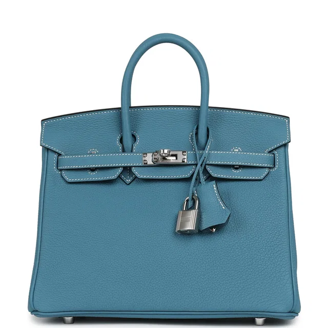 Hermès Birkin 25 Blue Jean Togo Palladium Hardware in Blue Togo leather from Madison Avenue Couture