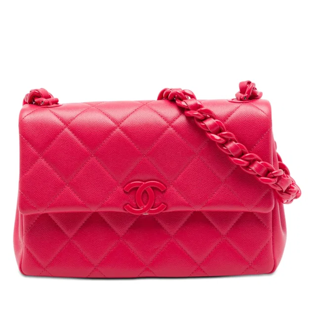 Red Chanel Medium Caviar My Everything Flap Crossbody Bag in Red Caviar leather from Designer Revival