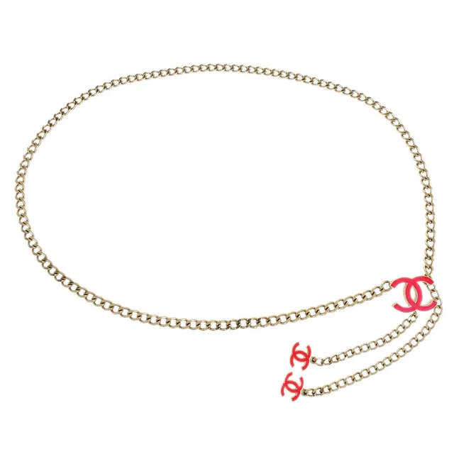 Chanel Chain Belt CC Gold Small Good 04A in Gold from AMORE Vintage Tokyo