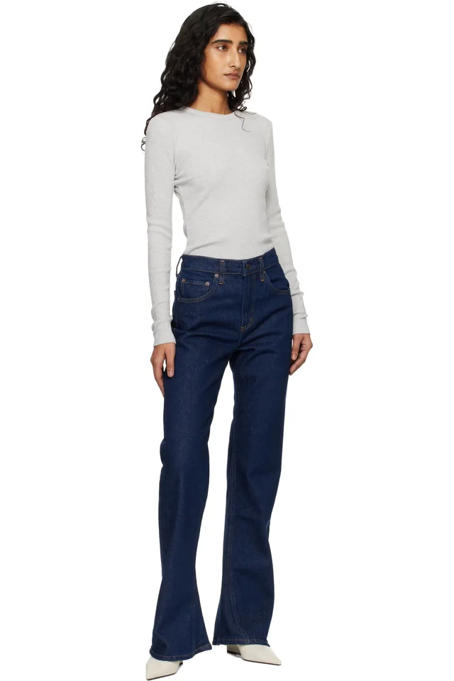 AGOLDE Blue Mid Rise Kick Boot Comfort Stretch Jeans, photo 4 of 4 from SSENSE