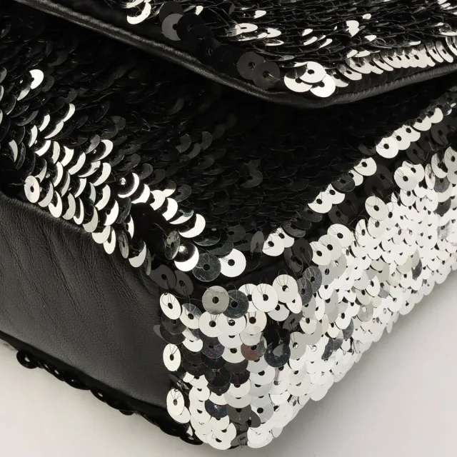 Chanel Circa 2008 Sequin CC Mark Chain Bag, Silver in Silver from VINTAGE QOO TOKYO, photo 8 of 13