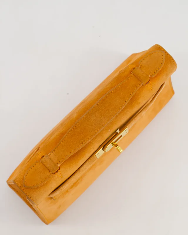 Hermès Vintage Mini Kelly Pochette Bag in Orange Calfskin from Sellier, photo 20 of 23