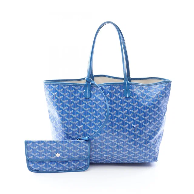 Goyard Tote Bag Saint Louis PM Blue Leather in Blue Leather from The Reluxe