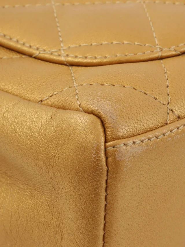Chanel CC Mark Plate Chain Shoulder Bag, Gold, circa 2009 in Gold Leather from VINTAGE QOO TOKYO, photo 14 of 14