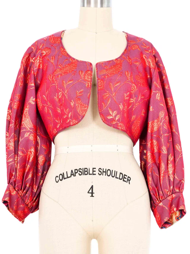 1991 Christian Dior Couture Puff Sleeve Bolero in Silk from Arcade Vintage