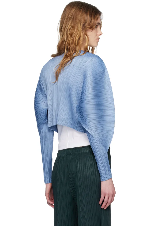 PLEATS PLEASE ISSEY MIYAKE Blue Monthly Colors December Cardigan, photo 3 of 4 from SSENSE