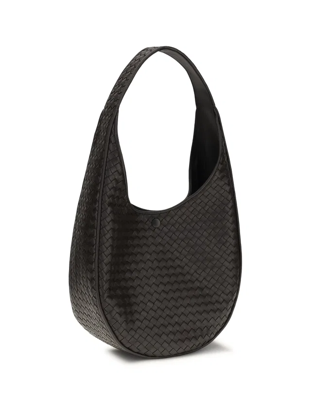Bottega Veneta Ovetto Shoulder Bag — Black Lambskin in Black Lambskin from HEWI