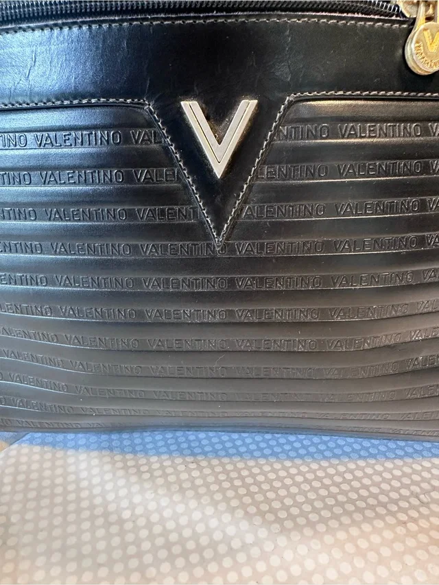 Vintage Mario Valentino Black Leather Portfolio Clutch V Logo Made In Italy in black Leather from Poshmark