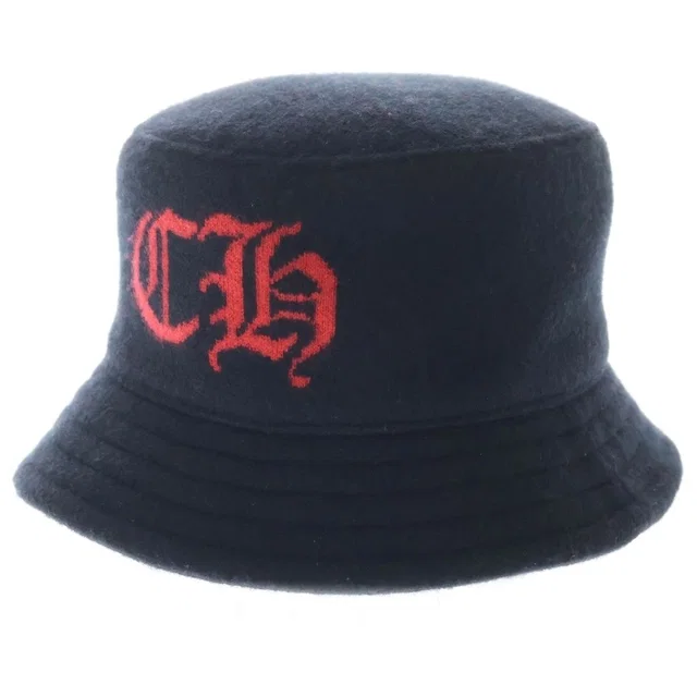 Chrome Hearts Cashmere Bucket Hat CH Logo Scroll Label Patch Black in Black Cashmere from The Reluxe