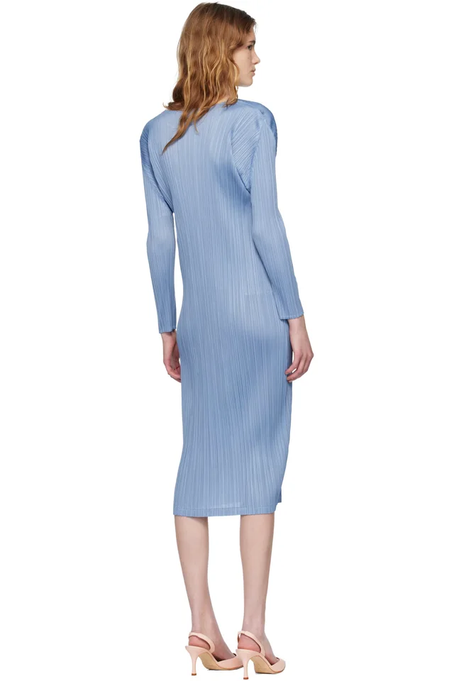 PLEATS PLEASE ISSEY MIYAKE Blue Monthly Colors December Midi Dress, photo 3 of 4 from SSENSE