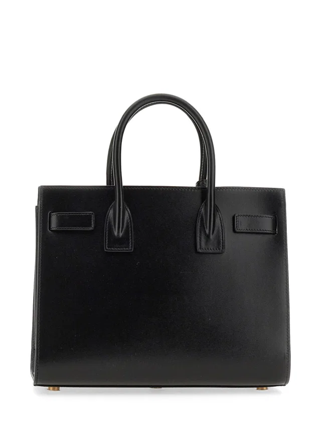 Saint Laurent Sac De Jour Top Handle Bag — Black Calf Skin in Black Calfskin from HEWI
