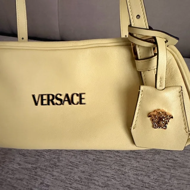 Versace Tag Nappa Bowling Bag in yellow Nappa leather from Poshmark, photo 7 of 15